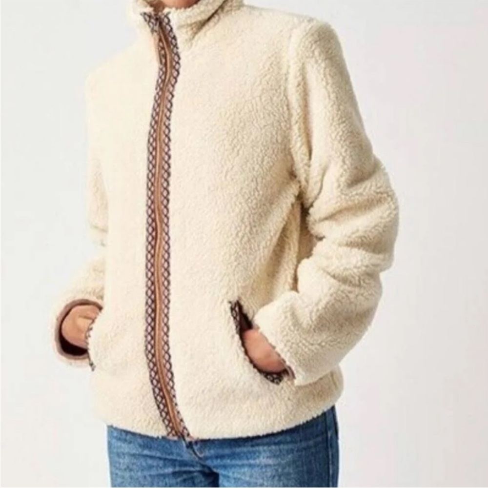 Faherty Ashbury Sherpa Jacket NWT High Pile Fleece Cream